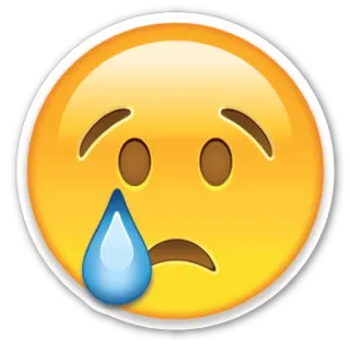 😢 Emoji, Triste, Piangere, Lacrima, Emozionale, Faccia telegram sticker