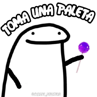 🍭 TOMA UNA PALETA flork, lollipop, candy, treat, cartoon telegram sticker