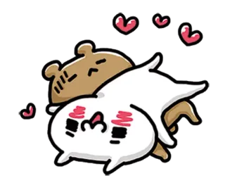 💞 Dibujos animados, Lindo, Amor, Corazones, Kawaii, Abrazo telegram sticker