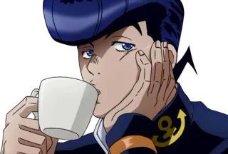 🍵 Josuke Higashikata JoJo's Bizarre Adventure Anime, Manga, Trinken, Tee, Kaffee whatsapp sticker