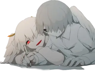 ✨ อนิเมะ, นางฟ้า, ภาพวาด, น่ารัก, ศิลปะ telegram sticker