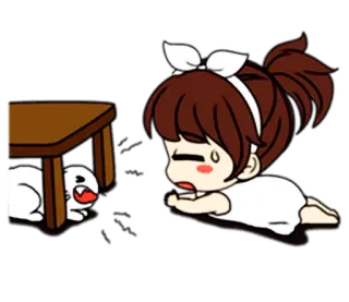 👸 Kreskówka, Przestraszony, Zwierzę, Dziecko, Zmartwiony, Strach, Słodki telegram sticker