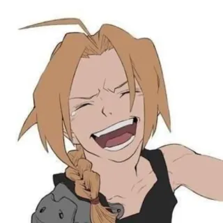 😂 Edward Elric Fullmetal Alchemist Anime, Desenho animado, Mangá, Chorando, Rindo, Edward Elric, Fullmetal Alchemist telegram sticker