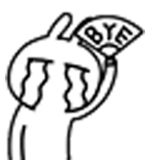 👋 BYE adiós, llorando, despedida, saludando, chao telegram sticker