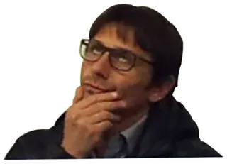 🤔 hombre, gafas, pensando, persona, retrato whatsapp sticker