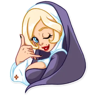 Naughty Nun telegram stickers