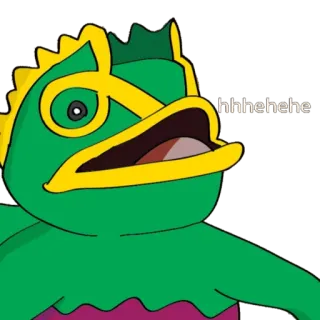 😃 hhhehehehe camaleão, verde, desenho animado, engraçado telegram sticker