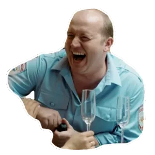 😃 homem, rindo, celebração, champagne, festa, bebendo telegram sticker