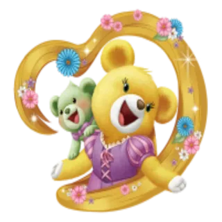 ❤️ orso, orsacchiotto, carino, animale, kawaii, cuore, fiori telegram sticker