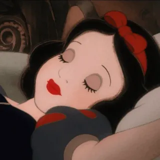 ☁️ Snow White Snow White and the Seven Dwarfs สโนว์ไวท์, ดิสนีย์, เจ้าหญิง, หลับ, การ์ตูน telegram sticker