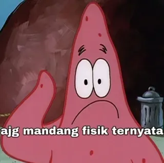 🤙 Patrick Star Spongebob Squarepants ajg mandang fisik ternyata patrick star, spongebob, cartoni animati, meme, divertente telegram sticker