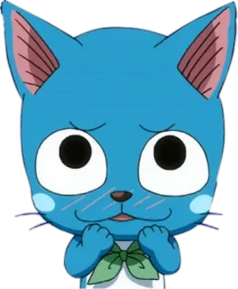 😳 Happy Fairy Tail Anime, Mangá, Feliz, Fairy Tail, Gato, Fofo, Desenho animado whatsapp sticker