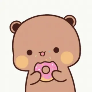 🍩 ours, donut, mignon, dessin animé, sucré, dessert, nourriture telegram sticker
