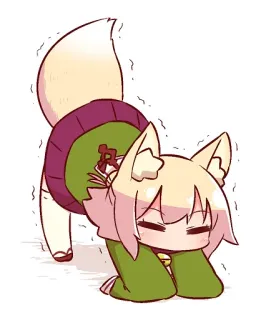 🦊 Anime, Raposa, Fofo, Kawaii, Chibi, Mangá telegram sticker