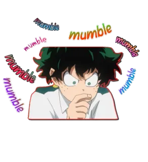 🤔 Izuku Midoriya My Hero Academia mumble アニメ, マンガ, 僕のヒーローアカデミア, デク, 緑谷出久 telegram sticker
