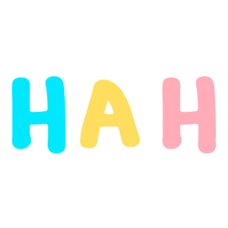 💬 HAH lettering, testo, slang whatsapp sticker