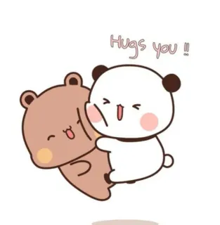 🤗 Hugs you !! câlins, mignon, panda, ours, dessin animé telegram sticker