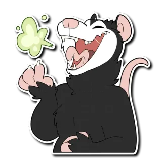 😝 Opossum, Kartun, Binatang, Lucu, Imut, Meme whatsapp sticker