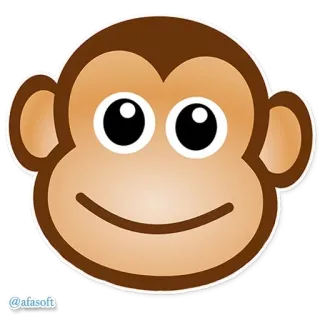 ☺️ @afasoft scimmia, animale, cartone animato, faccia, scimmia antropomorfa telegram sticker