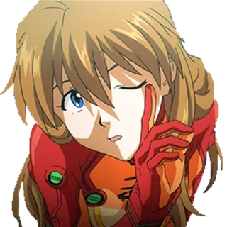 😉 Asuka Langley Soryu Neon Genesis Evangelion Anime, Manga, Personnage, Fille, Blonde, Evangelion, Asuka whatsapp sticker