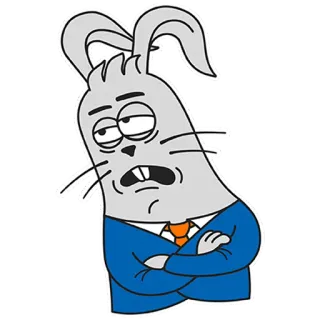 😒 Cartoon, Hase, Figur, Tier, Illustration telegram sticker