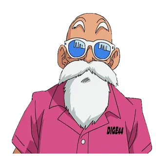 😎 Master Roshi DIGE44 Anime, Dragon Ball, Master Roshi, Orang Tua, Kacamata whatsapp sticker