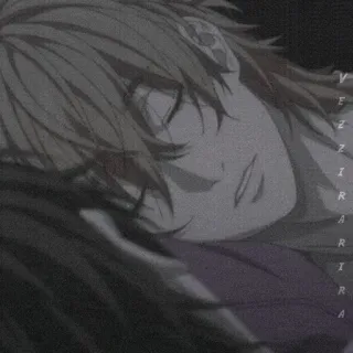 🖤 VEZIRRA anime, sleeping, male, fanart, soft telegram sticker