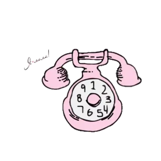 📞 Missed! teléfono, rosa, vintage, retro, llamada perdida, comunicación, marcar whatsapp sticker