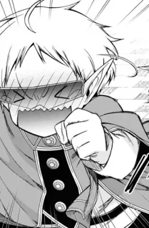 😎 Anime, Manga, Elf, Charakter, Wütend, Frustriert telegram sticker