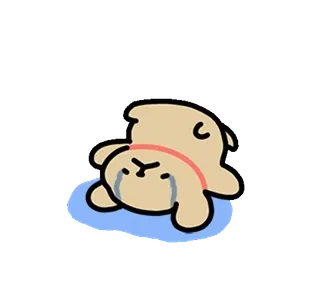 🦮 triste, pleurer, chien, dessin animé telegram sticker