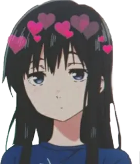 🥰 anime, girl, hearts, love telegram sticker
