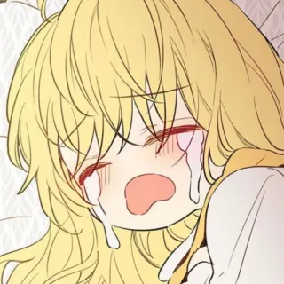 👑 animé, pleurer, triste, larmes, fille telegram sticker