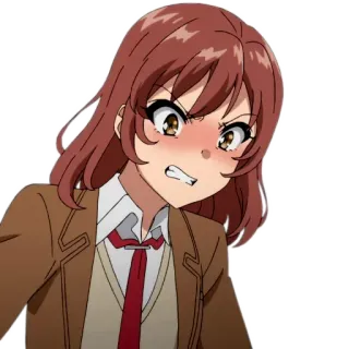 😬 anime, ragazza, arrabbiata, divisa scolastica telegram sticker