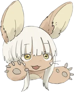 🤗 Nanachi Made in Abyss อนิเมะ, กระต่าย, น่ารัก, นานาจิ, มังงะ whatsapp sticker