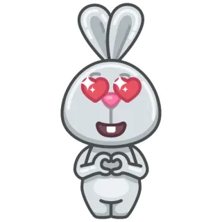 😍 兔子, 爱, 心, 卡通, 可爱, 动物, 贴纸 telegram sticker