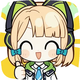 ๐ anime, chibi, kawaii, thumbs up, cute, cartoon, character telegram sticker