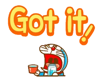 ✏️ Doraemon Got it! Doraemon, Anime, Dessin animé, Compris, Excité, Joyeux whatsapp sticker