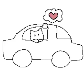 🚘 cat, car, love, heart, driving, cute telegram sticker