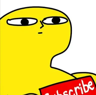 ✨ Subscribe cartoon, subscribe, youtube, social media, yellow character whatsapp sticker