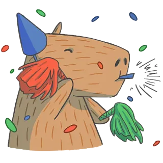 🎉 capybara, party, celebration, animal, festive telegram sticker
