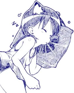 😴 ZZZ tidur, tertidur, anime, manga, kawaii, imut, gadis, bantal telegram sticker
