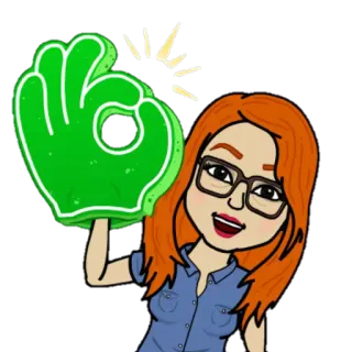 👌 cartoon, character, hand gesture, ok sign, woman, green, glasses, red hair telegram sticker