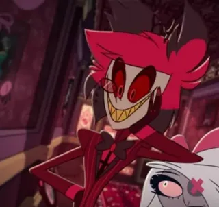 🍾 Alastor Hazbin Hotel demon, radio, hotel, kreskówka, zło telegram sticker