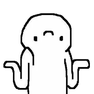 🙃 encogimiento de hombros, figura blanca, pregunta, incierto telegram sticker