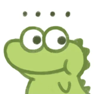 😐 dinosaur, green, cartoon, cute, thinking, confused, animal telegram sticker
