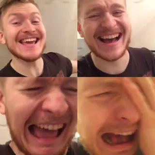 😄 man, emotions, expressions, laughing, crying telegram sticker