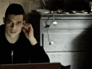 👍 Rami Malek รามิมัลเลก, แฮกเกอร์, พิมพ์, คอมพิวเตอร์, ทีวี telegram sticker