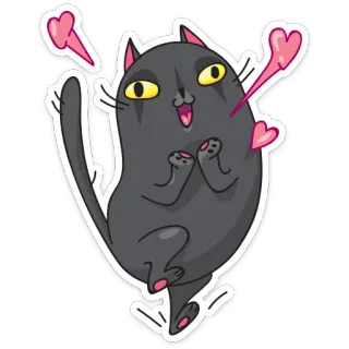 😍 gato, corazón, amor, lindo, animal, pegatina telegram sticker