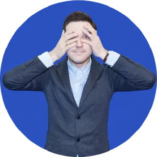 😜 mężczyzna, oczy, zakrycie, garnitur, gest, patrzący whatsapp sticker