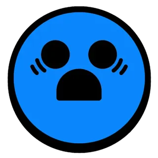 😩 terkejut, biru, emoji, sedih whatsapp sticker